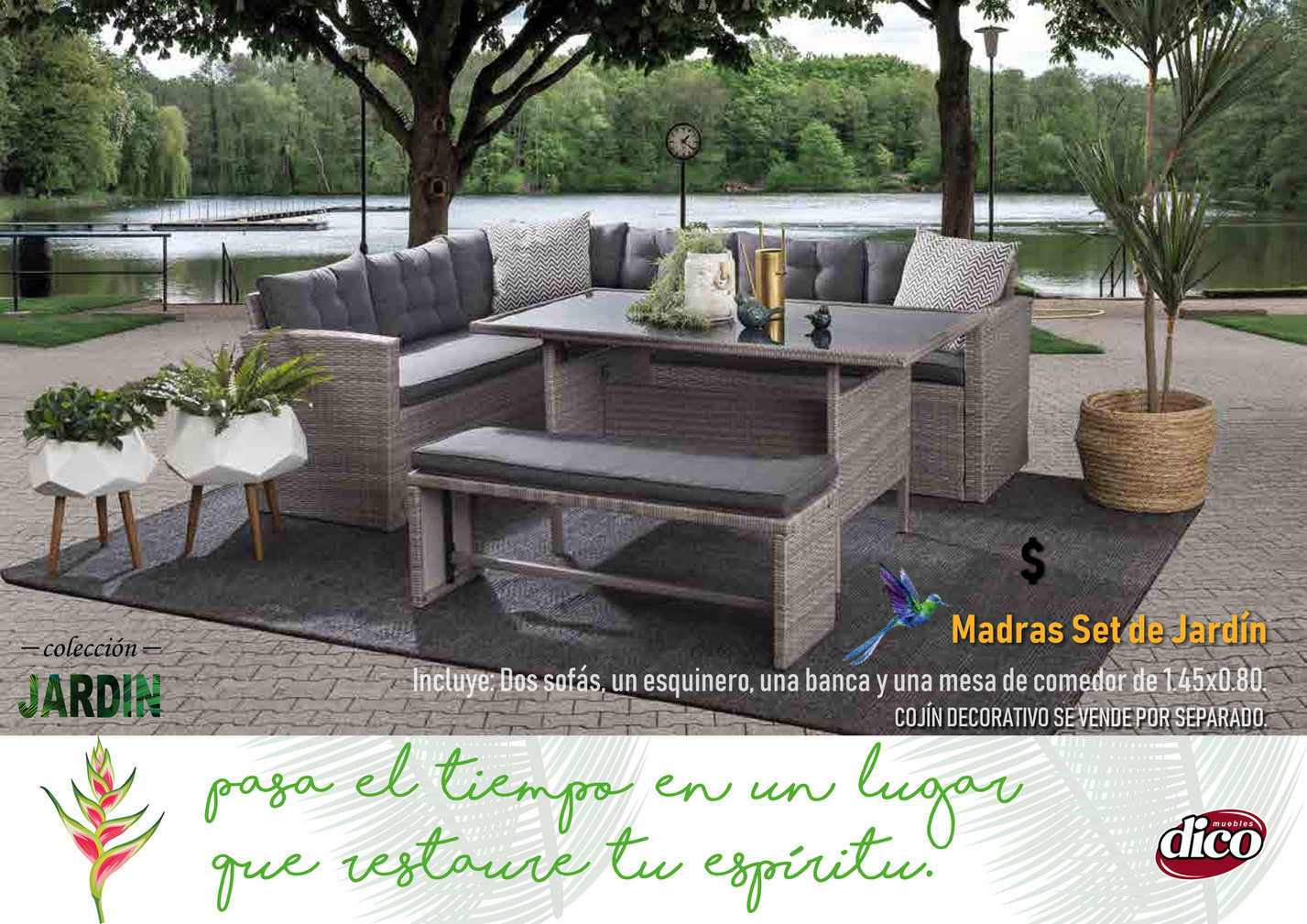 Muebles para Jardín Katherine - *1 Mesa de 50 de diametro *4