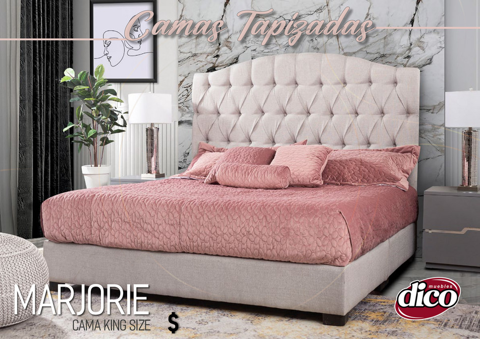 Cama Tapizada King Gris – MadisonPanama